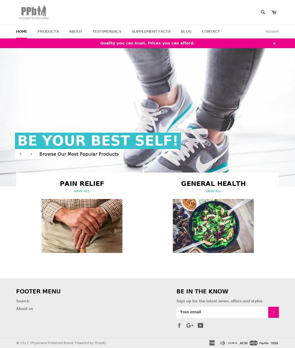 physicianspreferredbrand.com shopify website screenshot