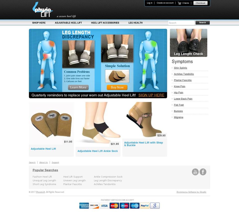 Radiance Shopify theme site example physiolift.com