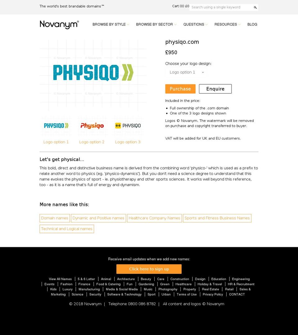 physiqo.com — Shopify storefront screenshot