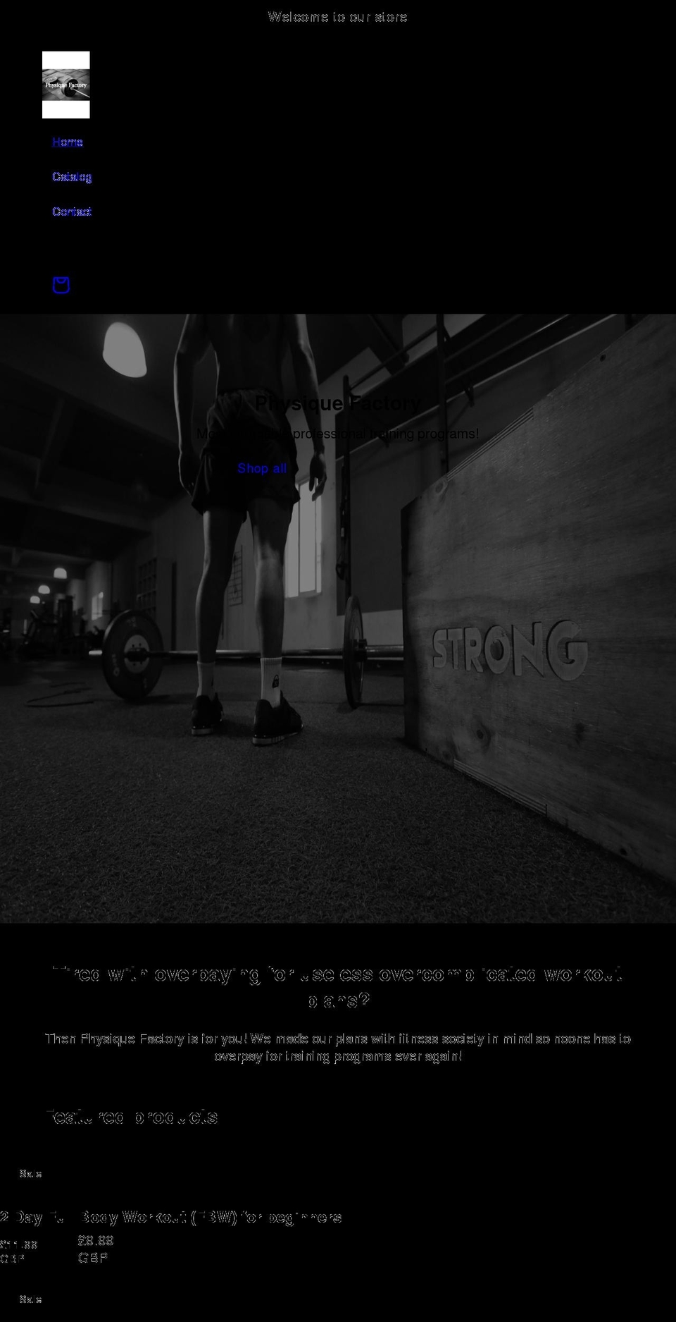 physique-factory.com shopify website screenshot