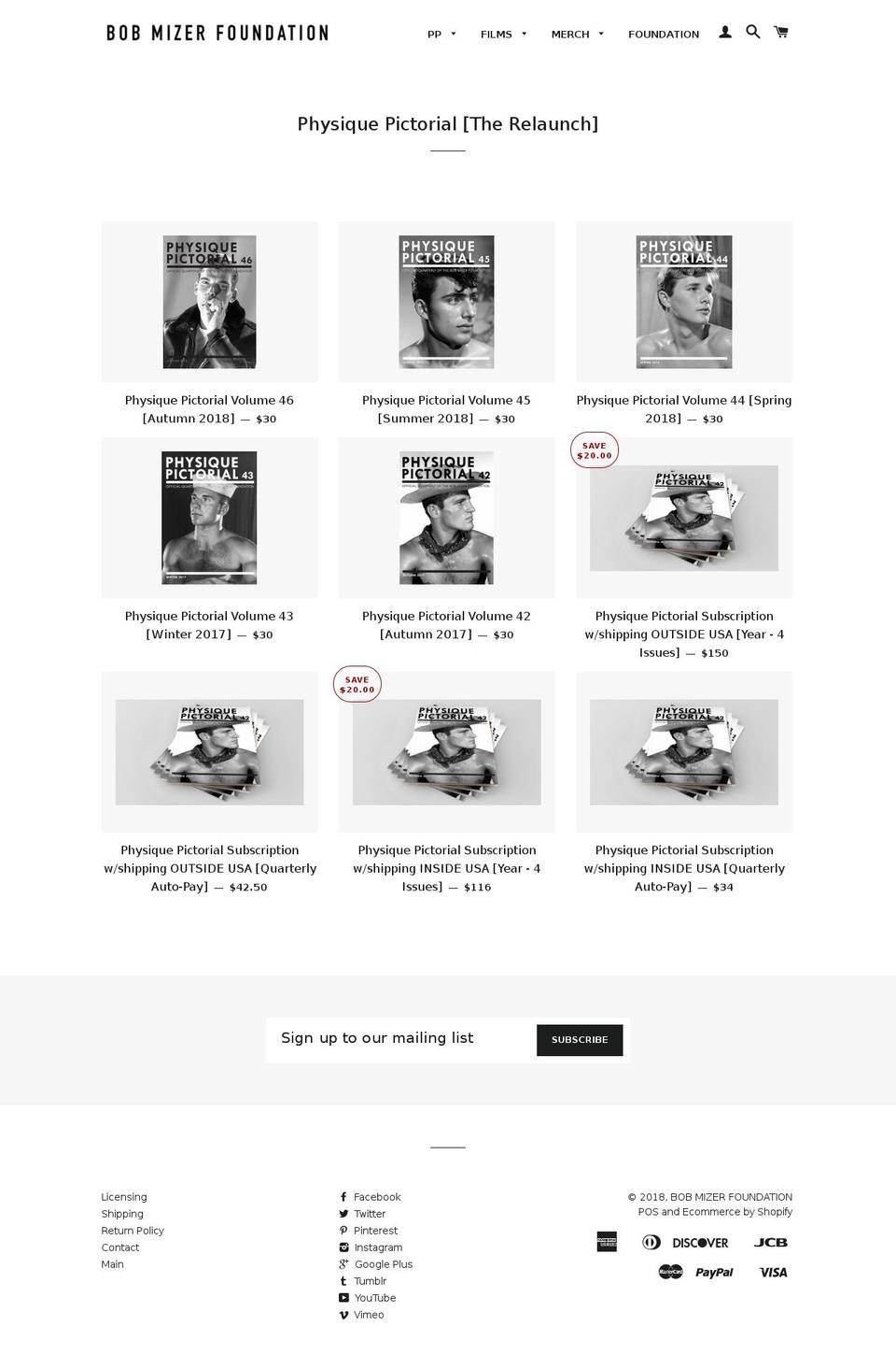 physique-pictorial.com — Shopify storefront screenshot