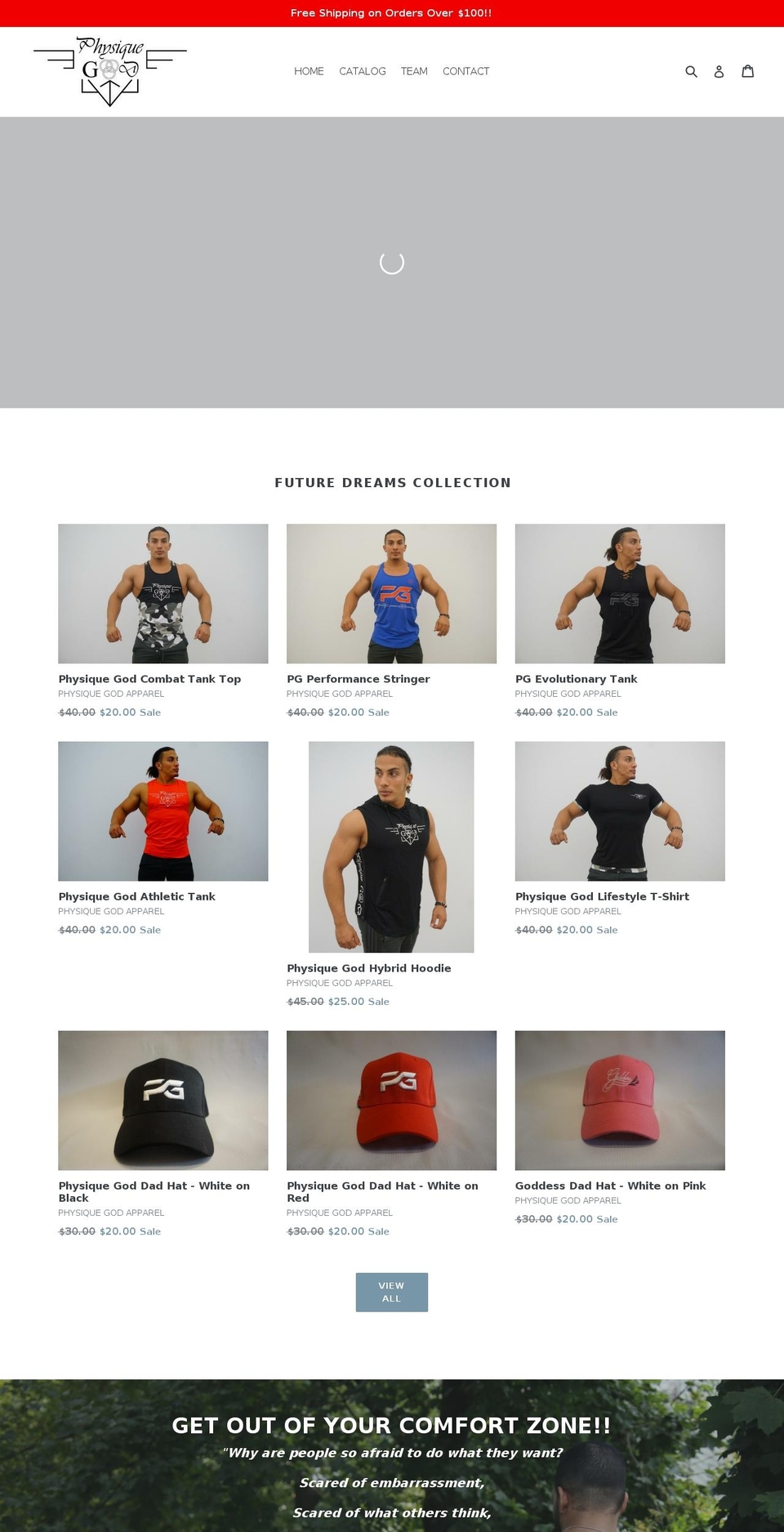 physiquegodapparel.com — Shopify storefront screenshot