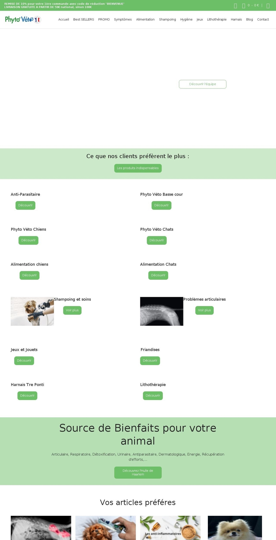 phyto-veto.com shopify website screenshot