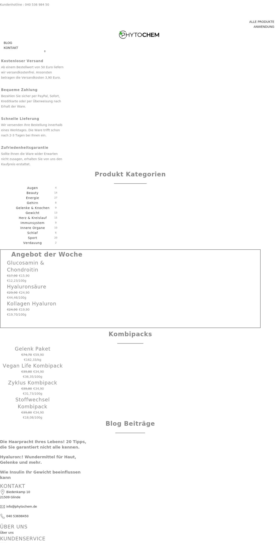 phytochem.de shopify website screenshot