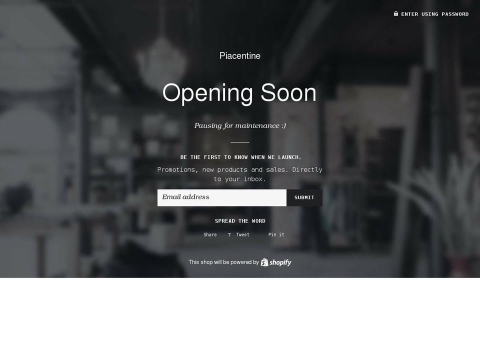 piacentine.shop shopify website screenshot