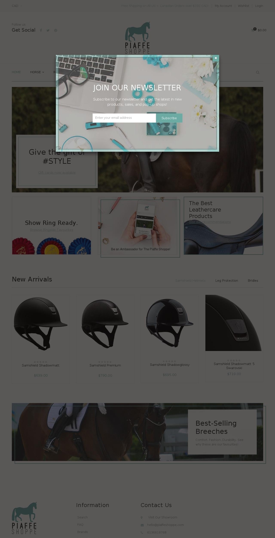 Handmade Shopify theme site example piaffeshoppe.com