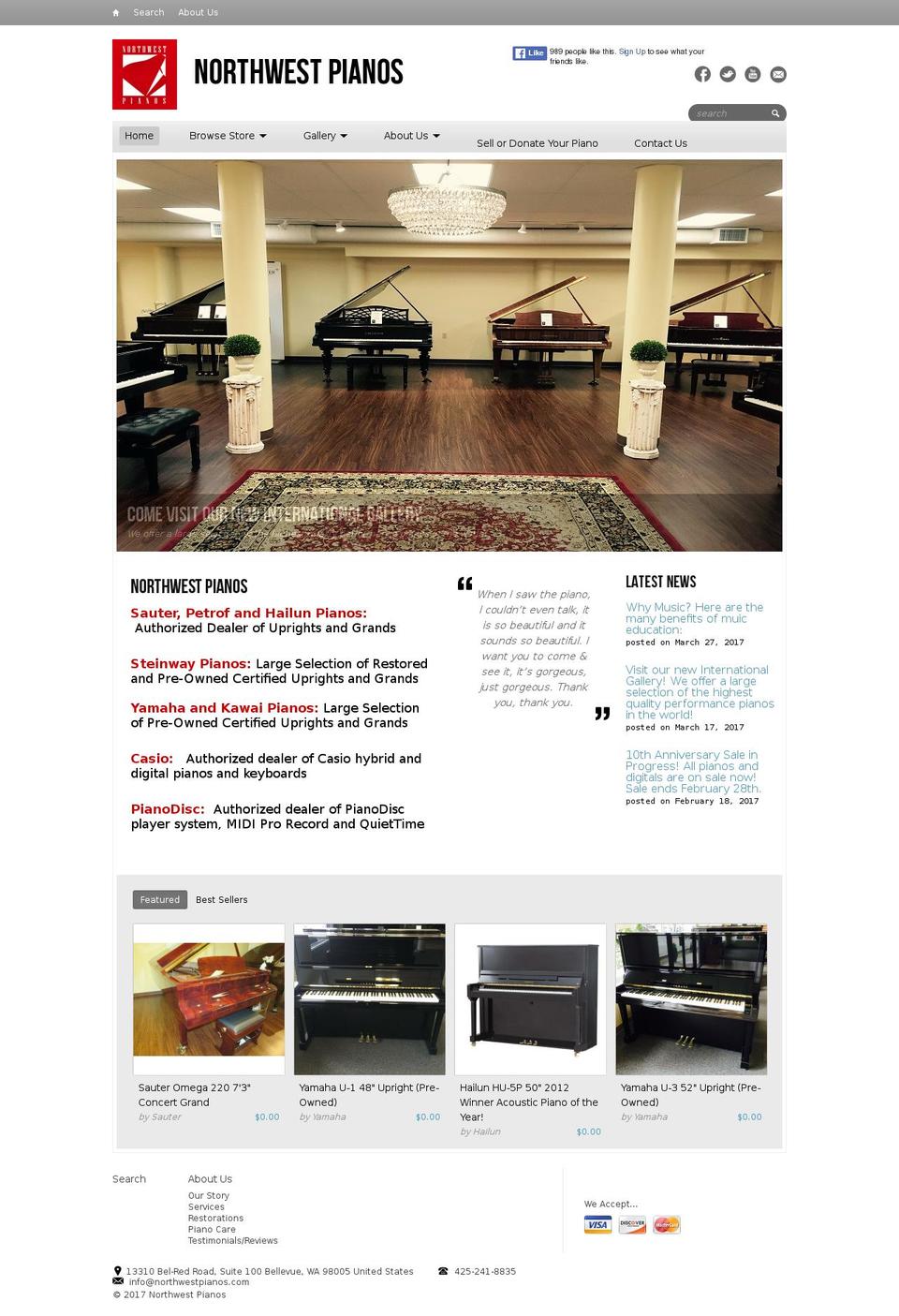 piano-northwest.com shopify website screenshot