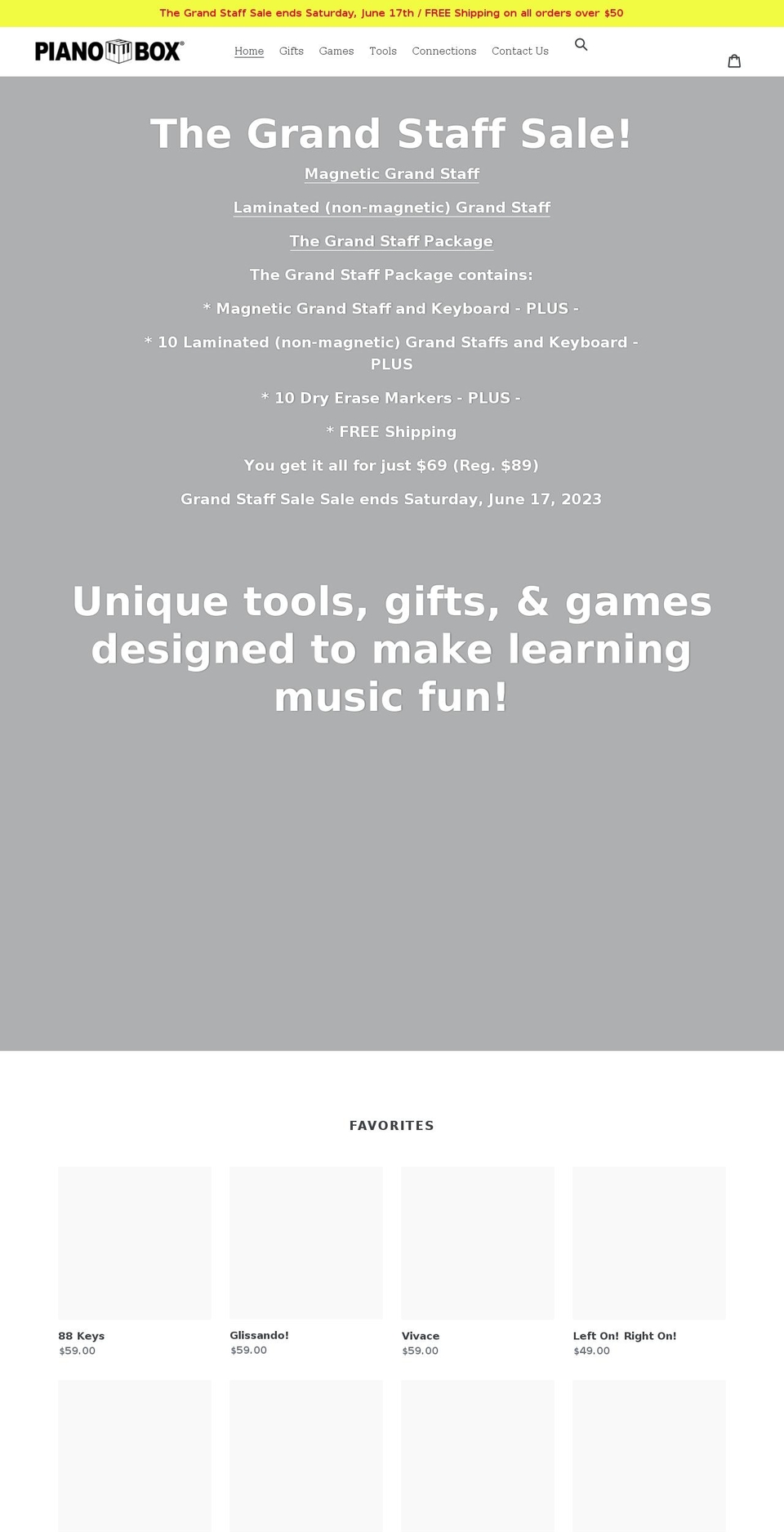 pianobox.net shopify website screenshot