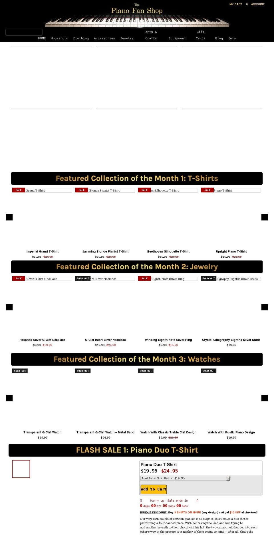 pianofanshop.com shopify website screenshot