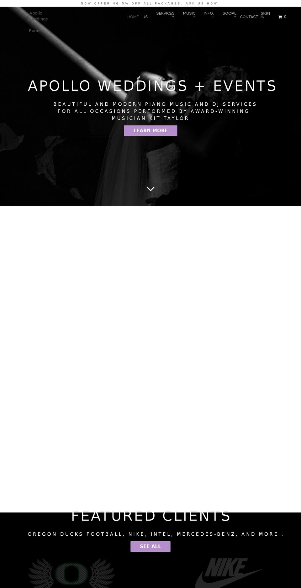 pianomusicforweddings.com shopify website screenshot