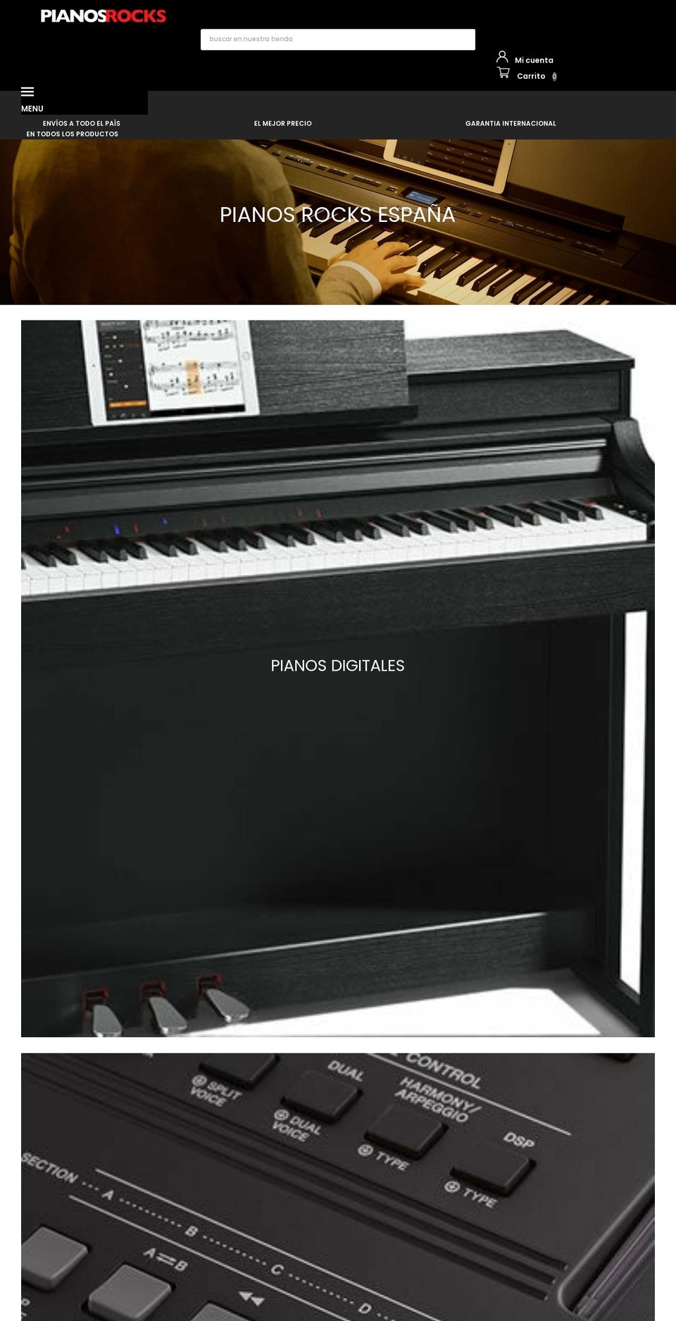 pianos.rocks shopify website screenshot