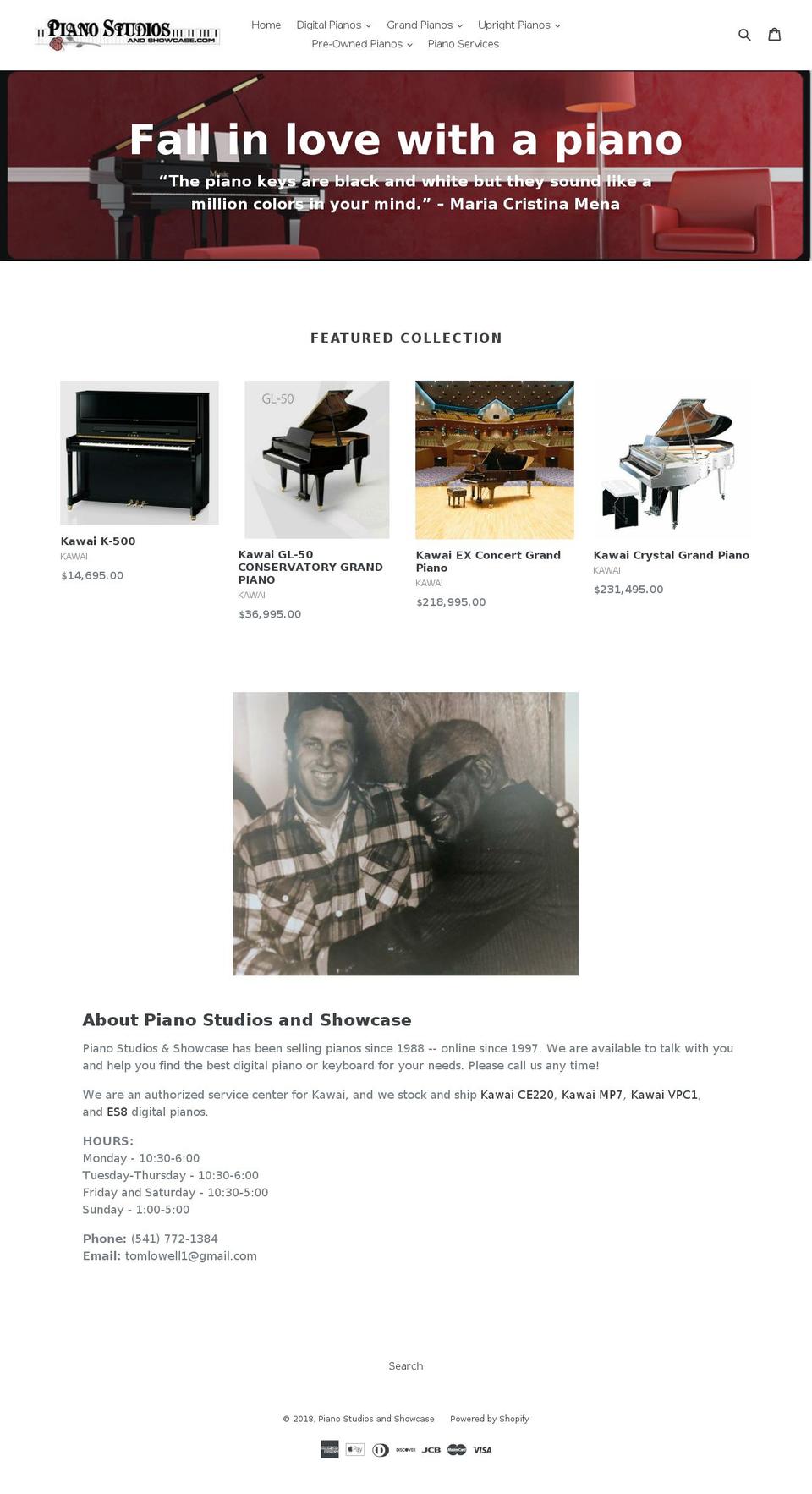 pianoss.com — Shopify storefront screenshot