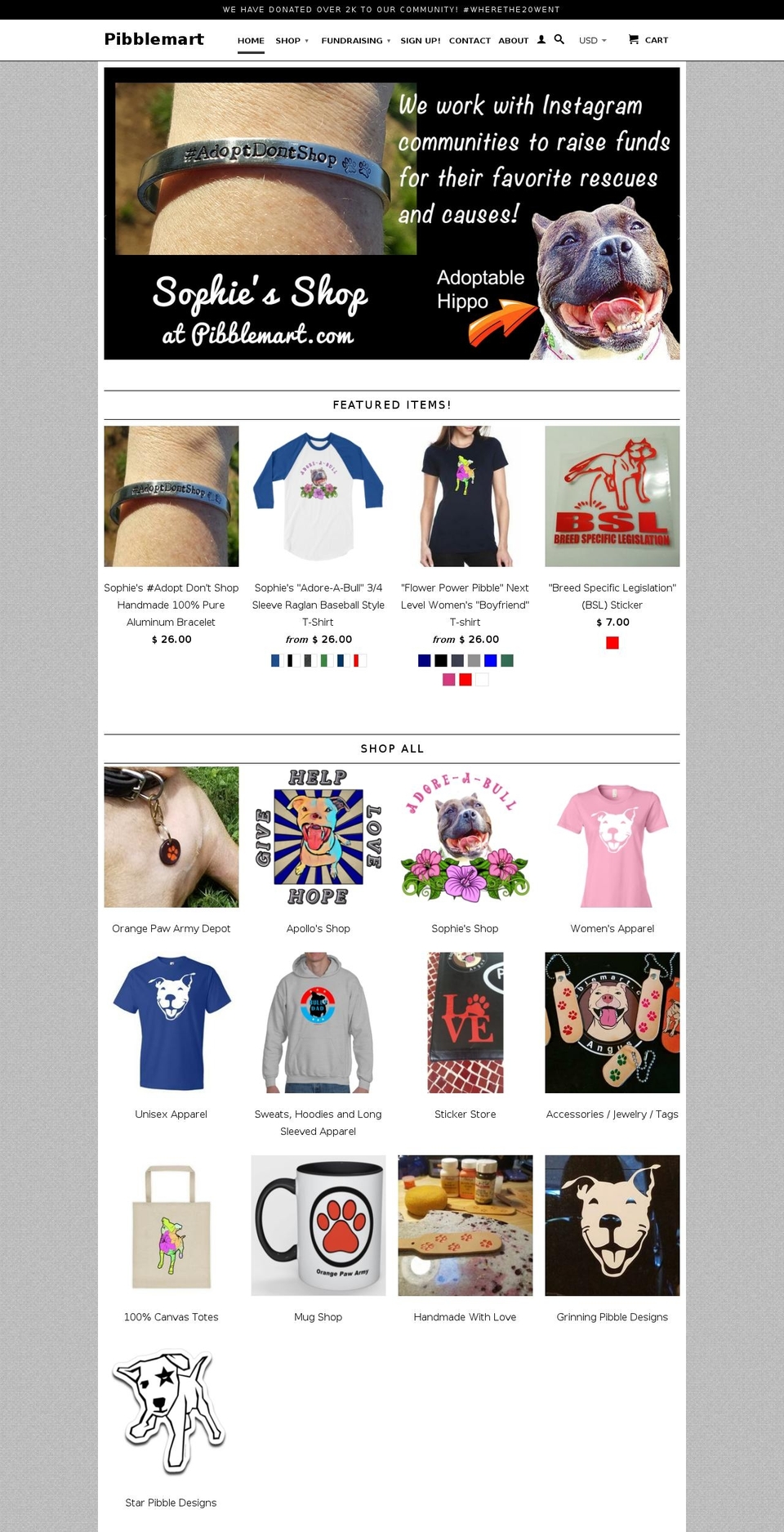 pibblemart.com shopify website screenshot