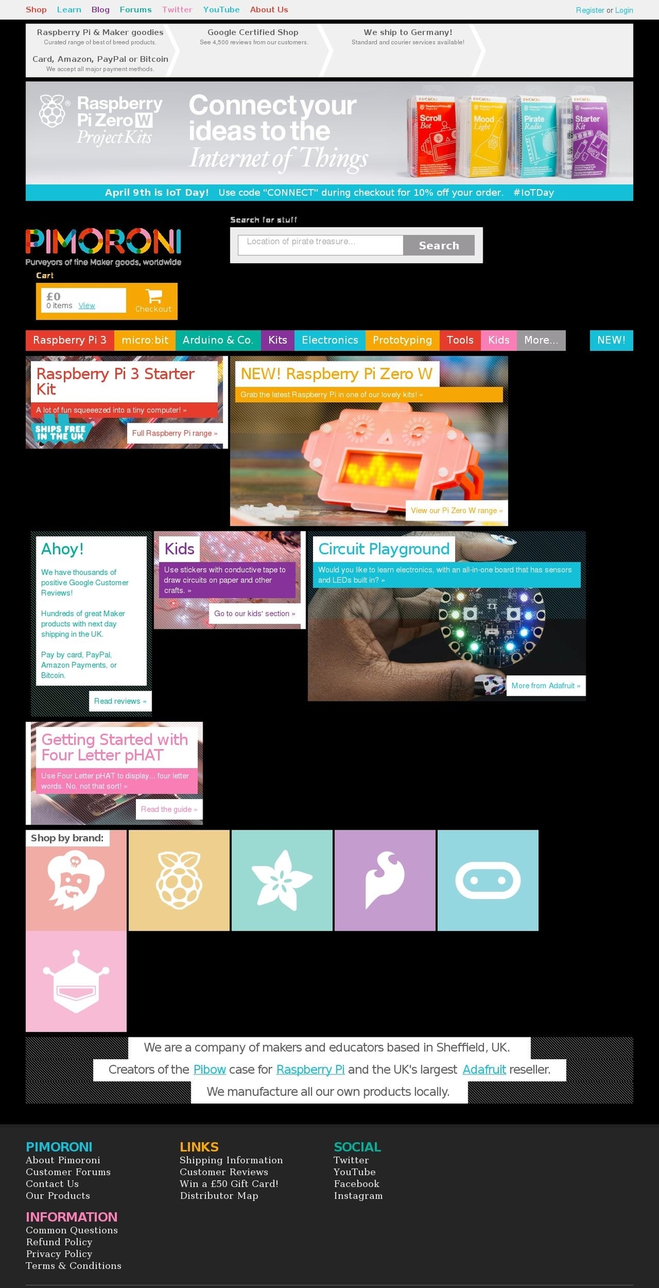 Pi Zero W Launch Shopify theme site example pibow.com