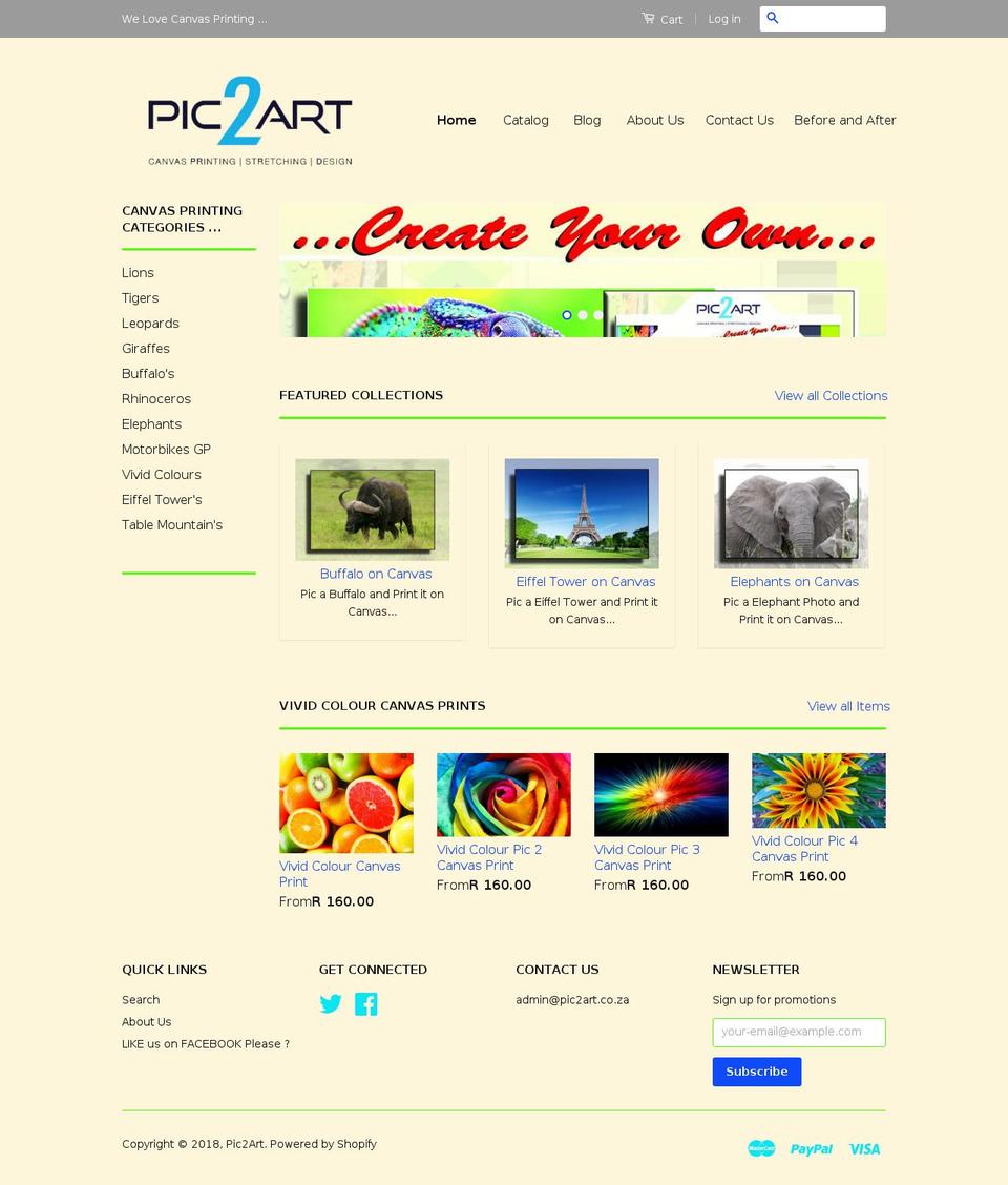 pic2art-2.myshopify.com shopify website screenshot