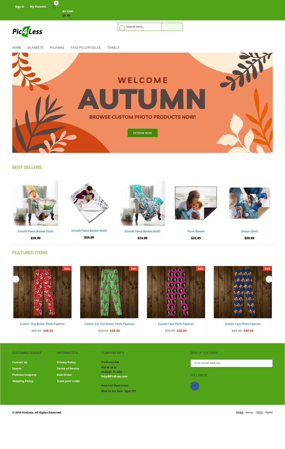 pic4less.com shopify website screenshot