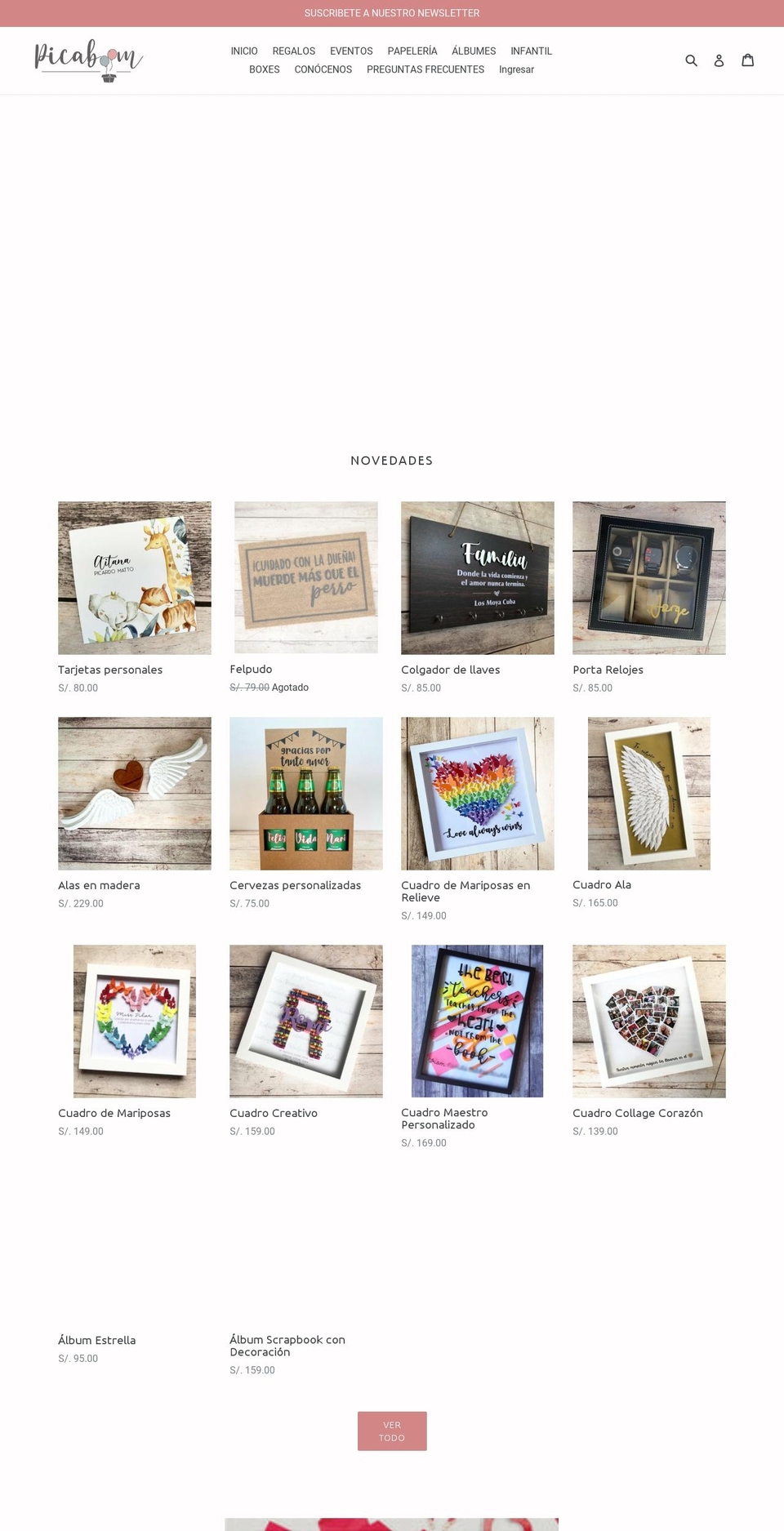 picaboom.myshopify.com shopify website screenshot