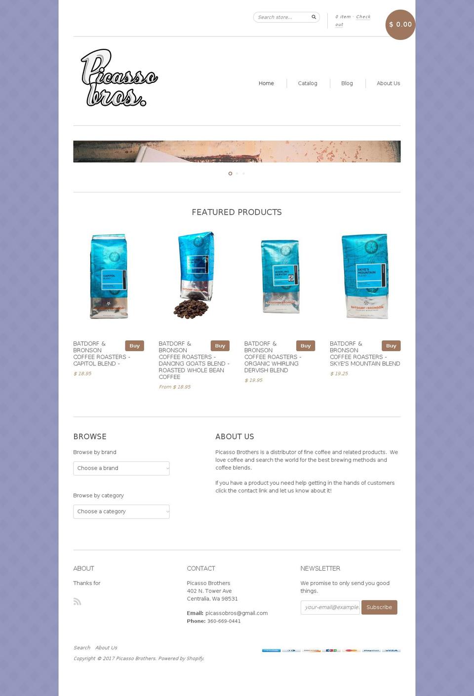 picassobros.com shopify website screenshot