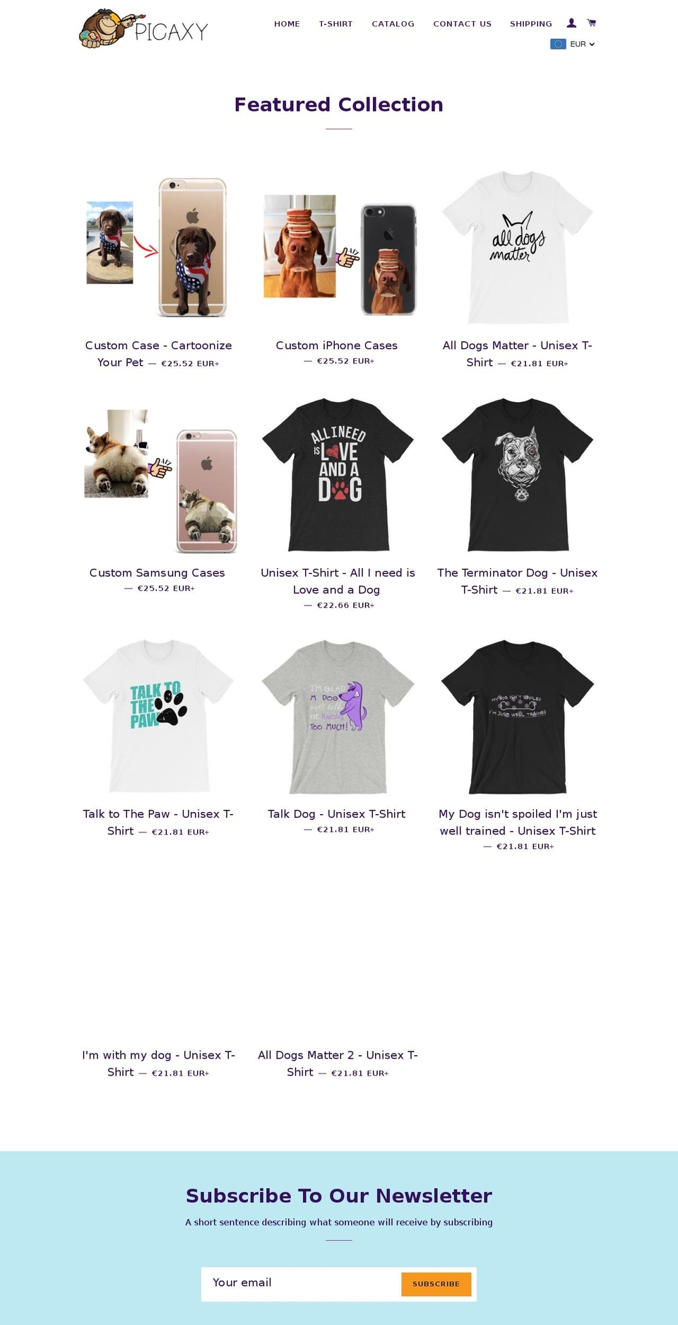 picaxy.com — Shopify storefront screenshot