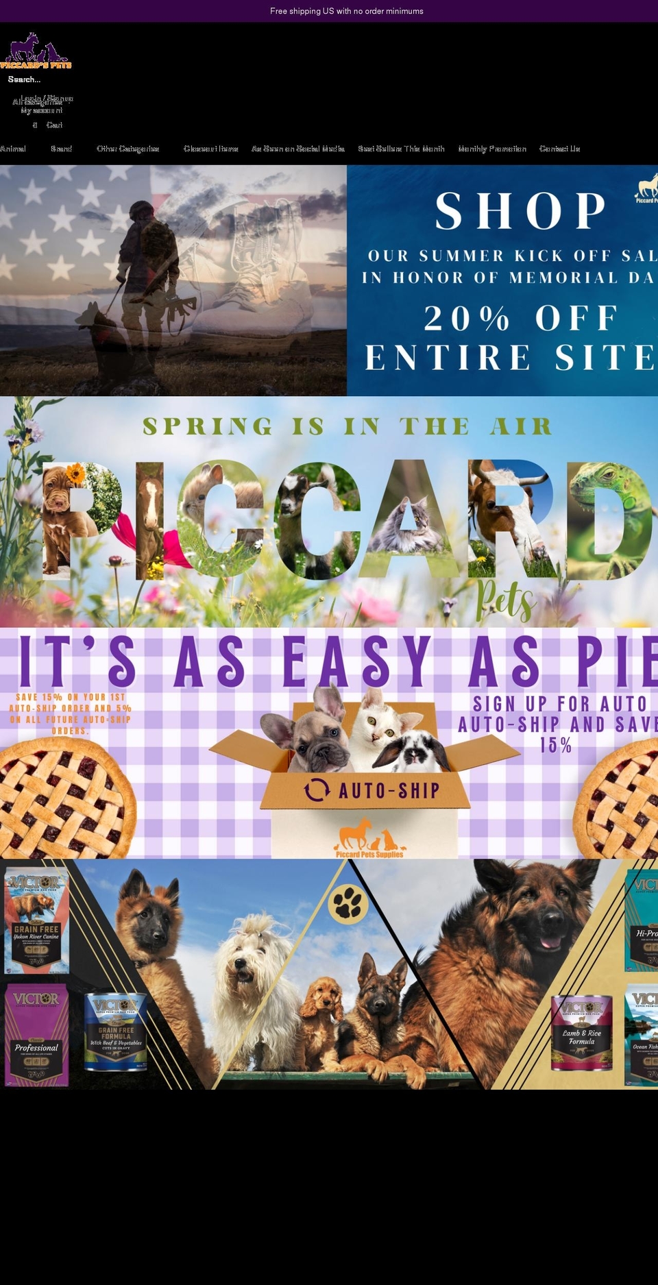 piccardmeds4pets.com shopify website screenshot