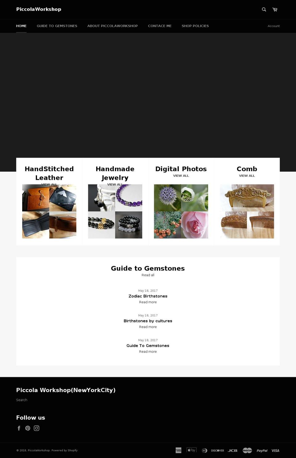 piccolaworkshop.com — Shopify storefront screenshot