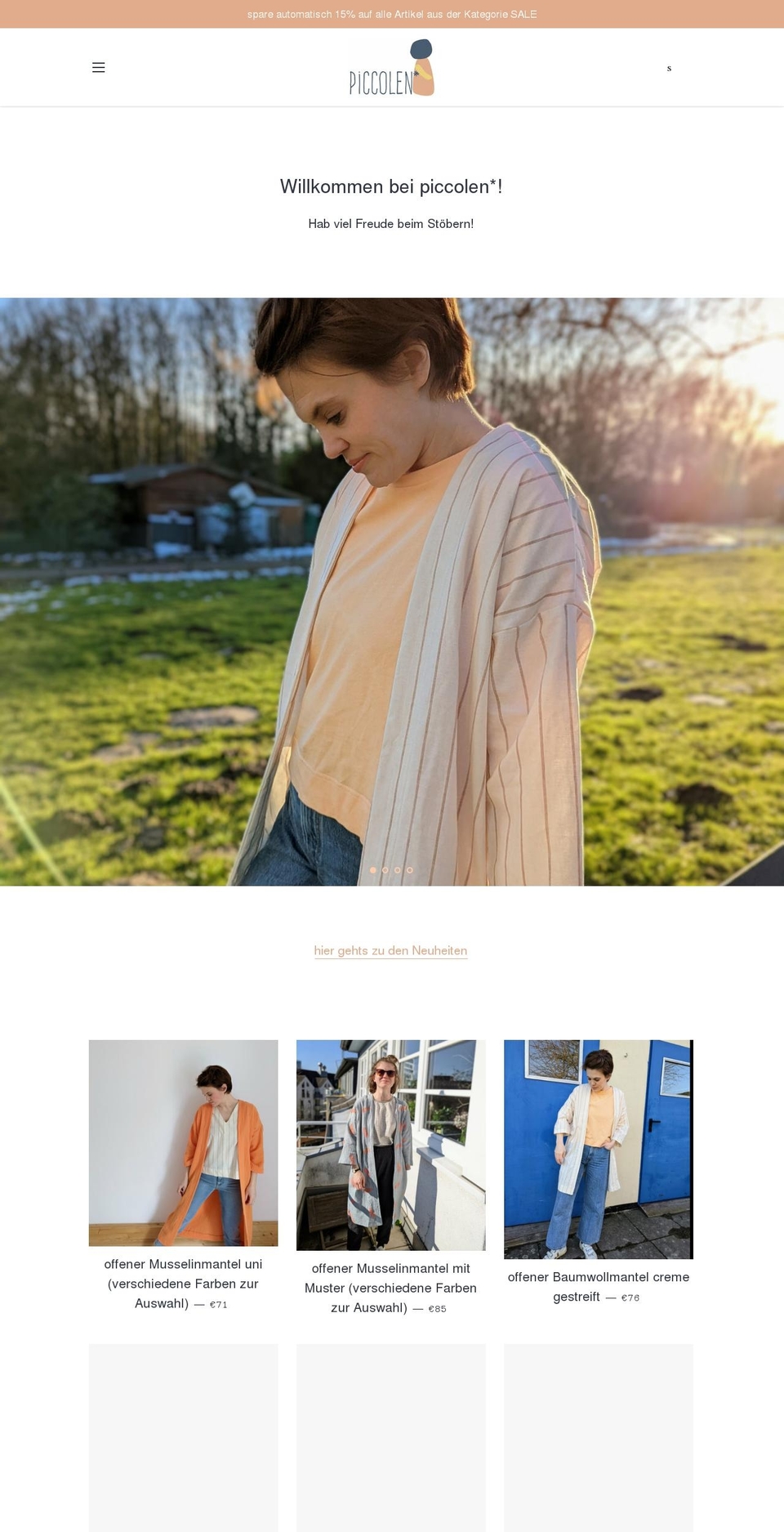 piccolen.com shopify website screenshot