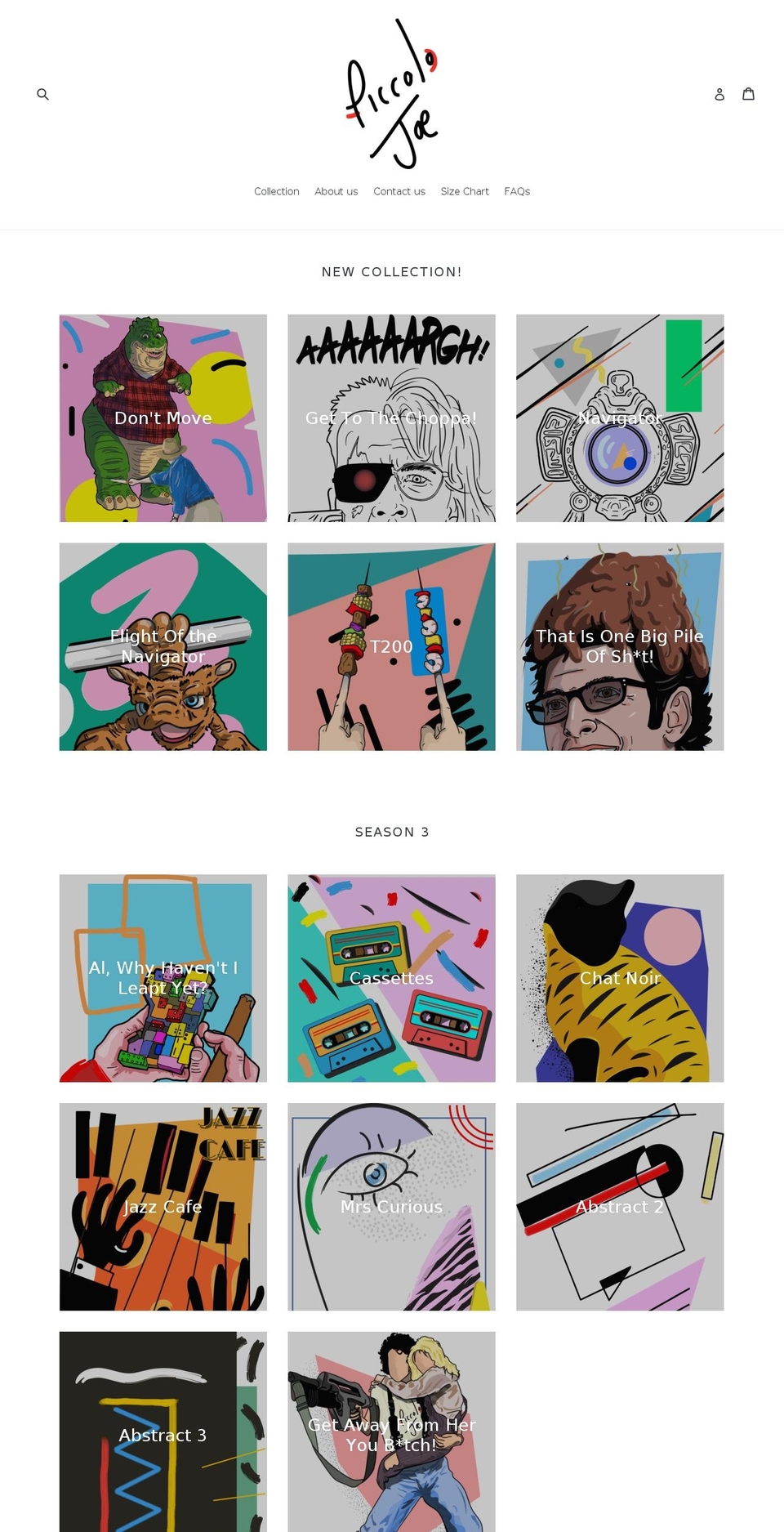 piccolojoe.com shopify website screenshot