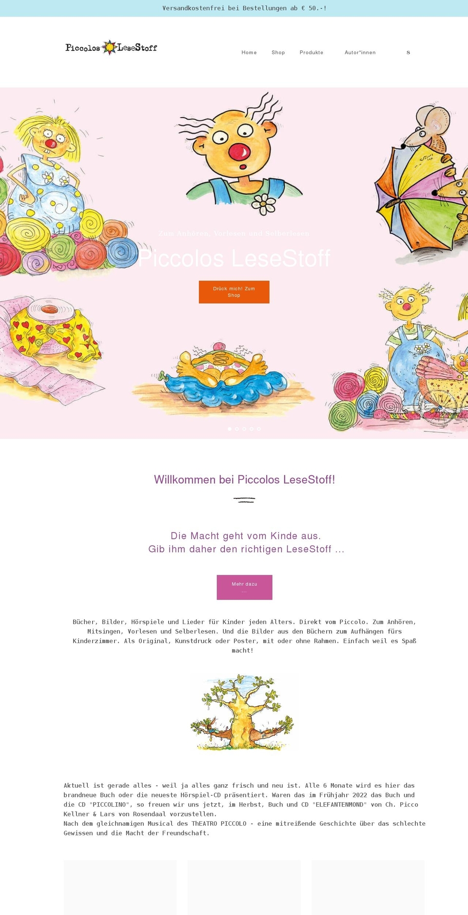 piccolos-lesestoff.com shopify website screenshot