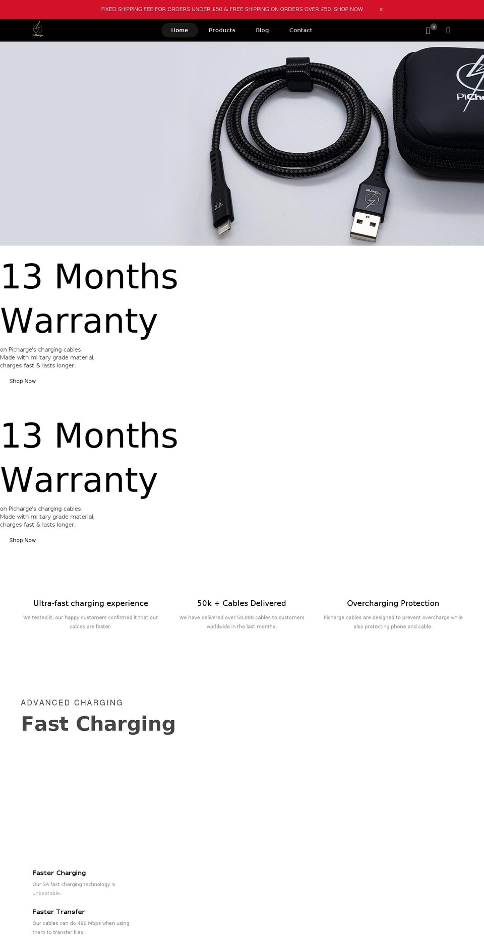 picharge.com shopify website screenshot
