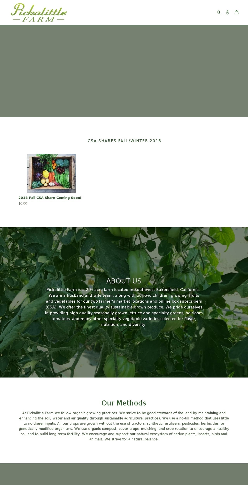 pickalittlefarm.com — Shopify storefront screenshot