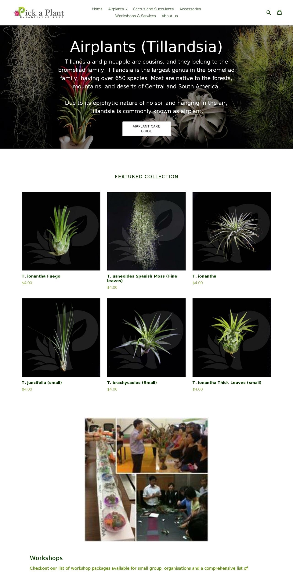 pickaplant.com.sg shopify website screenshot