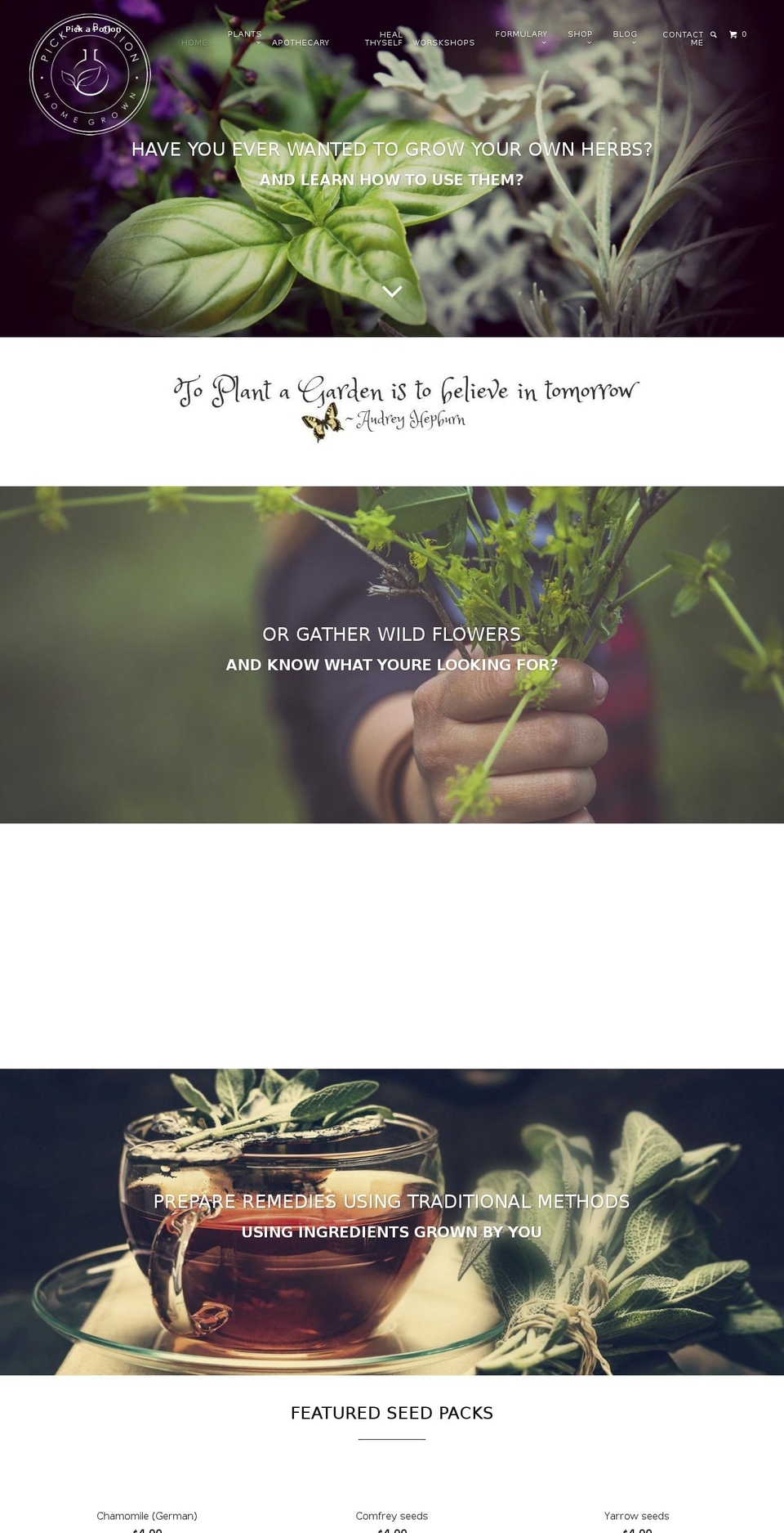 pickapotion.com — Shopify storefront screenshot