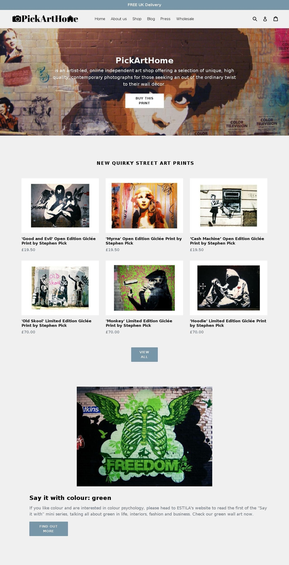 pickarthome.com — Shopify storefront screenshot