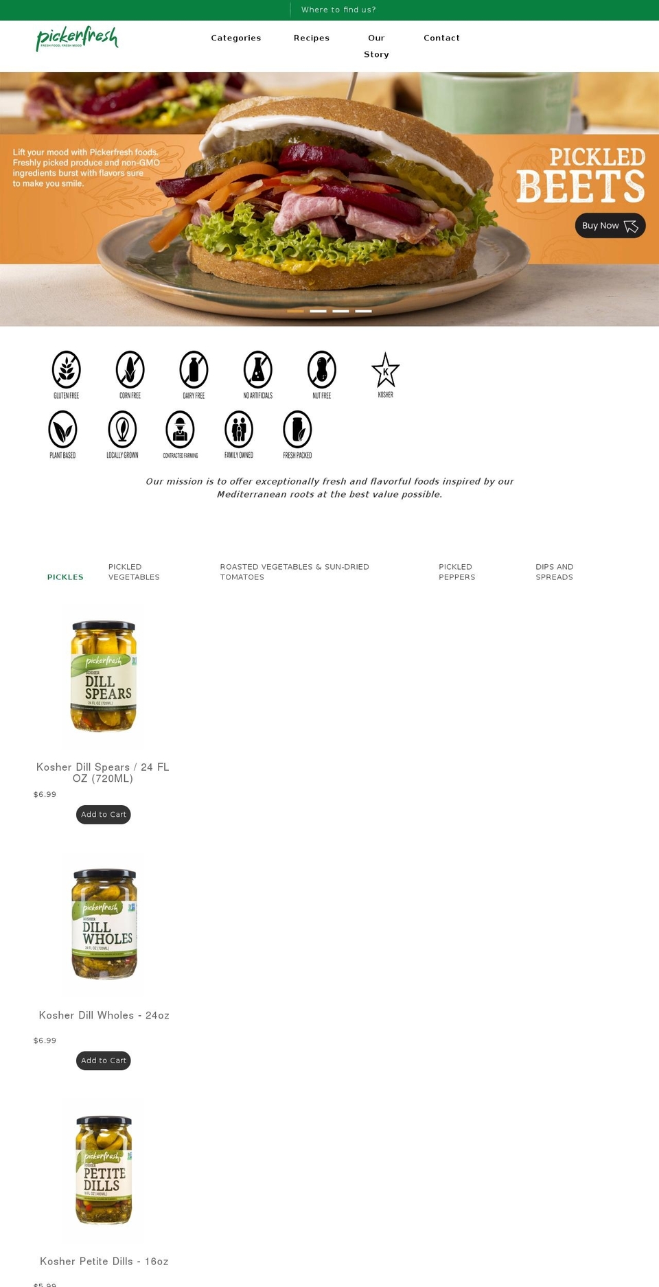 Pam Ajans Shopify theme site example pickerfresh.com