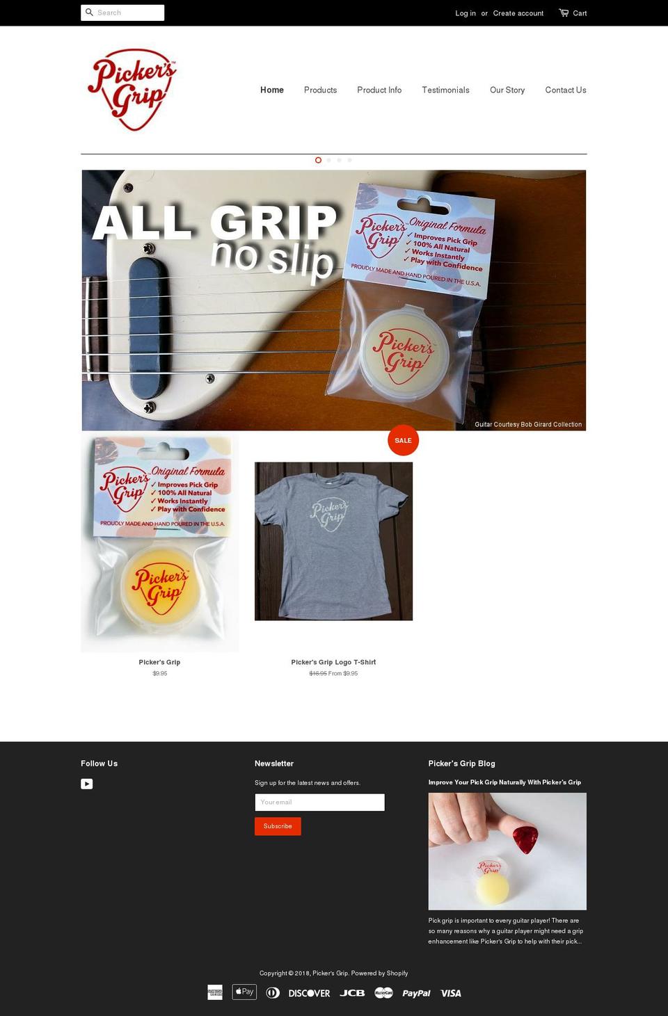 pickersgrip.com shopify website screenshot