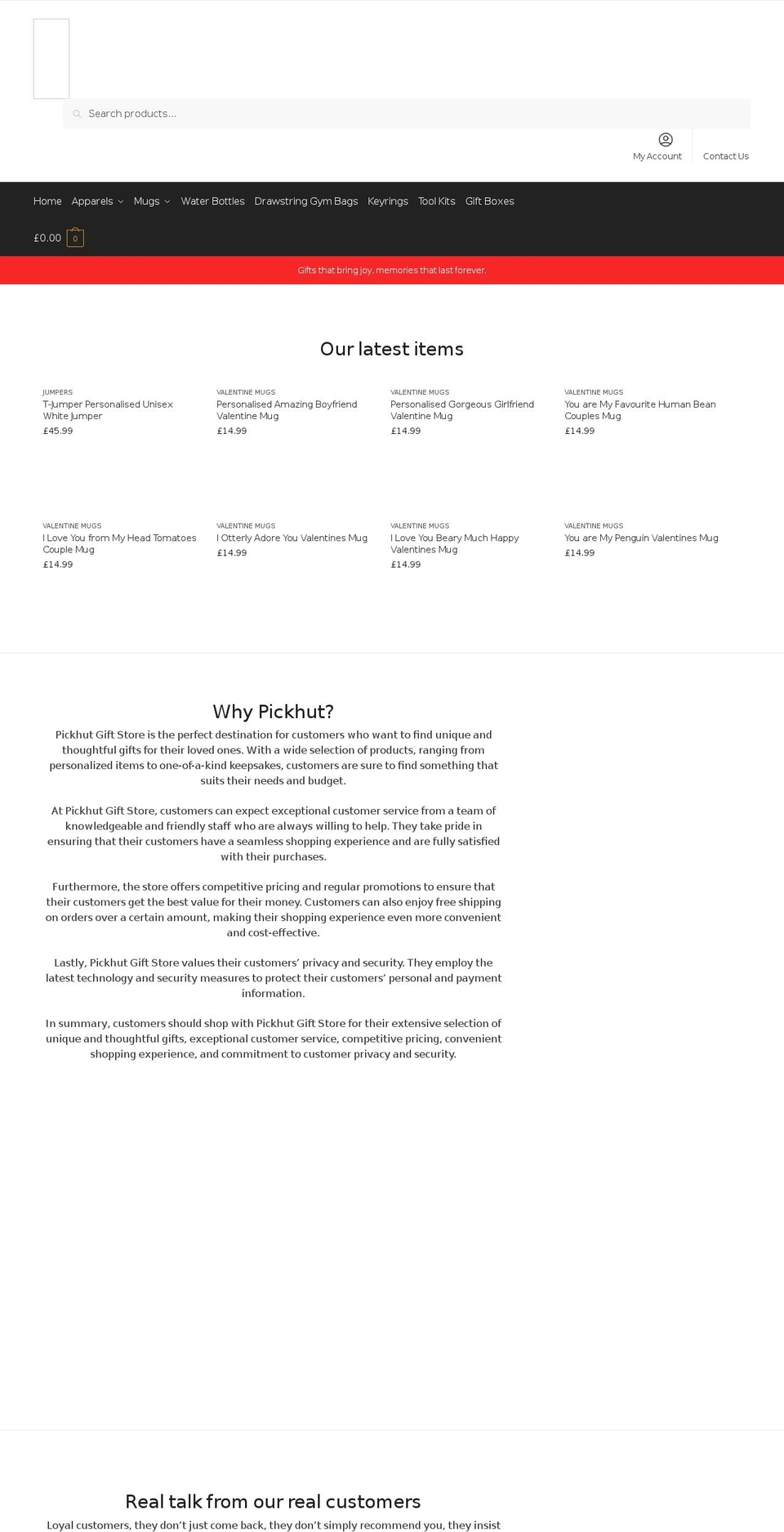 pickhut.com — Shopify storefront screenshot