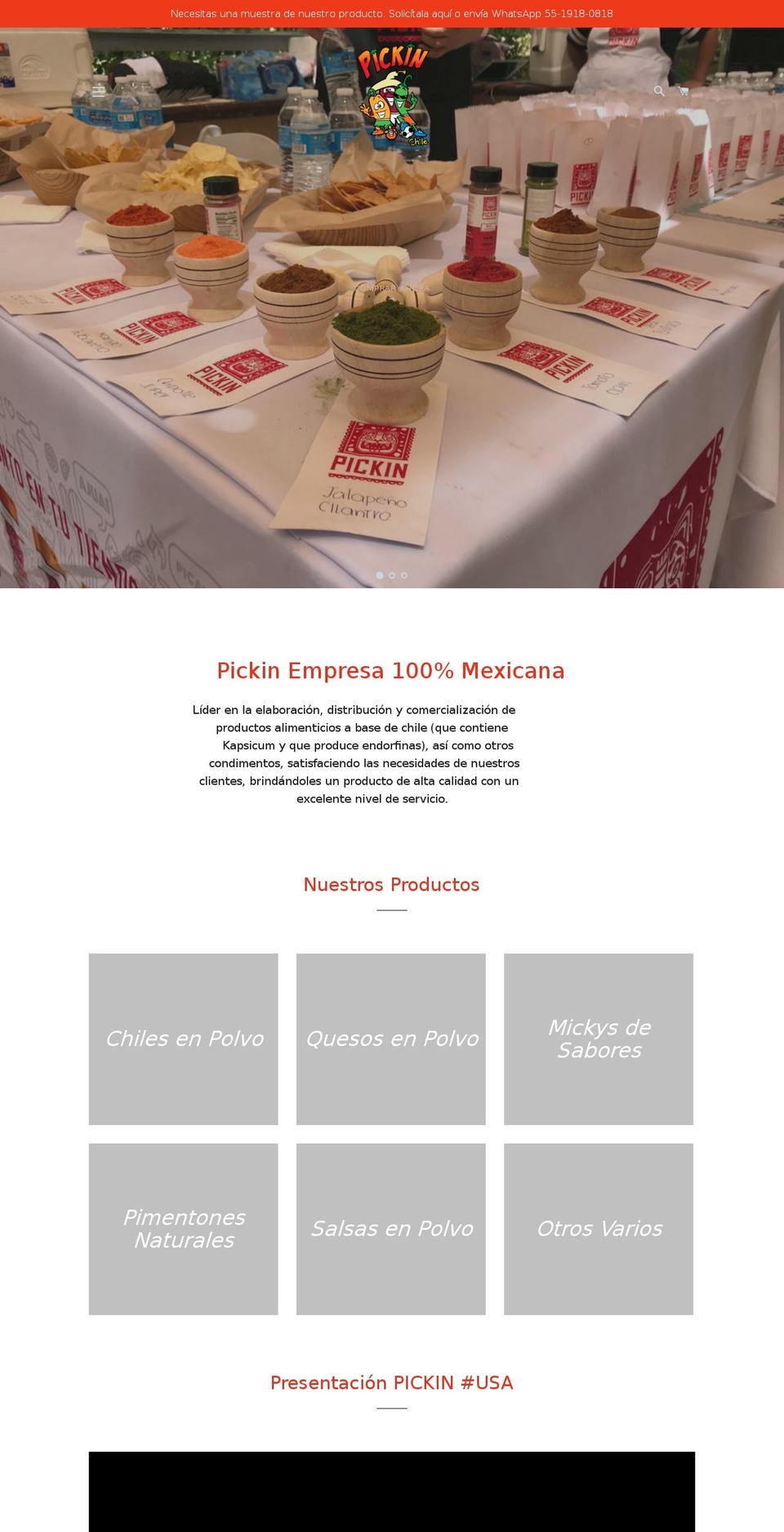 pickin.com.mx shopify website screenshot