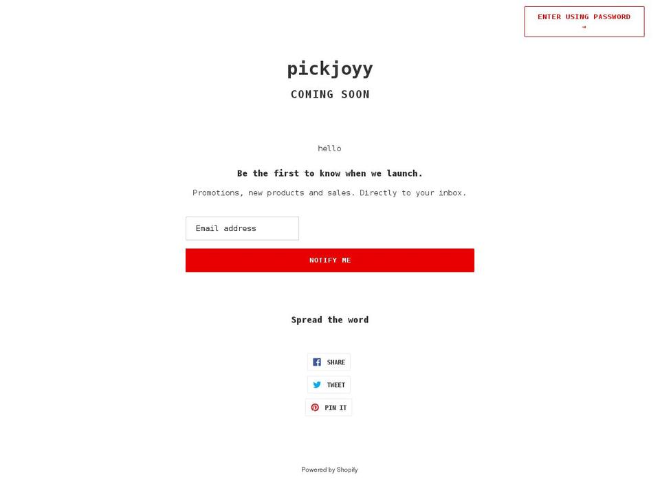 pickjoyy.myshopify.com shopify website screenshot