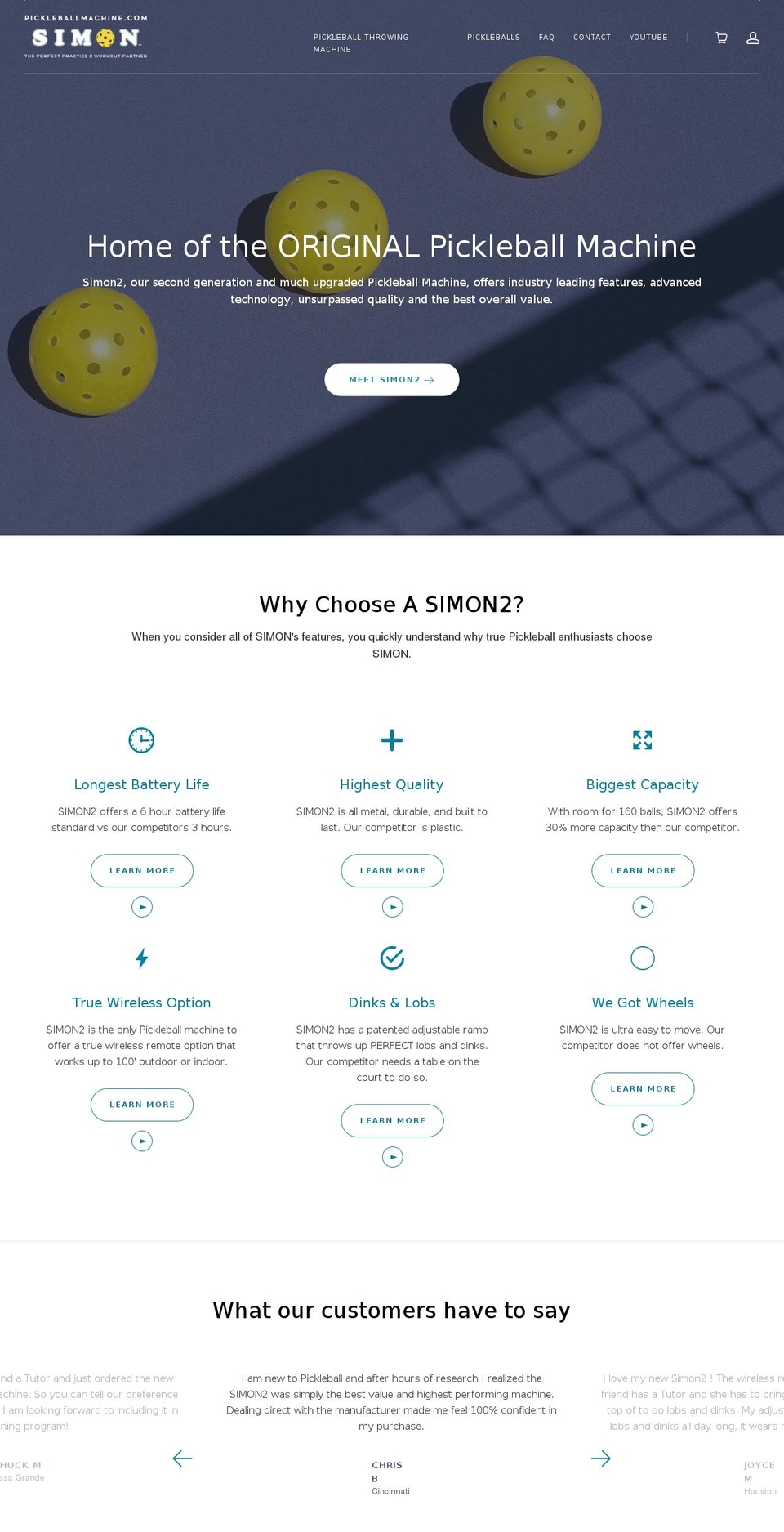 pickle-ballmachine.com shopify website screenshot