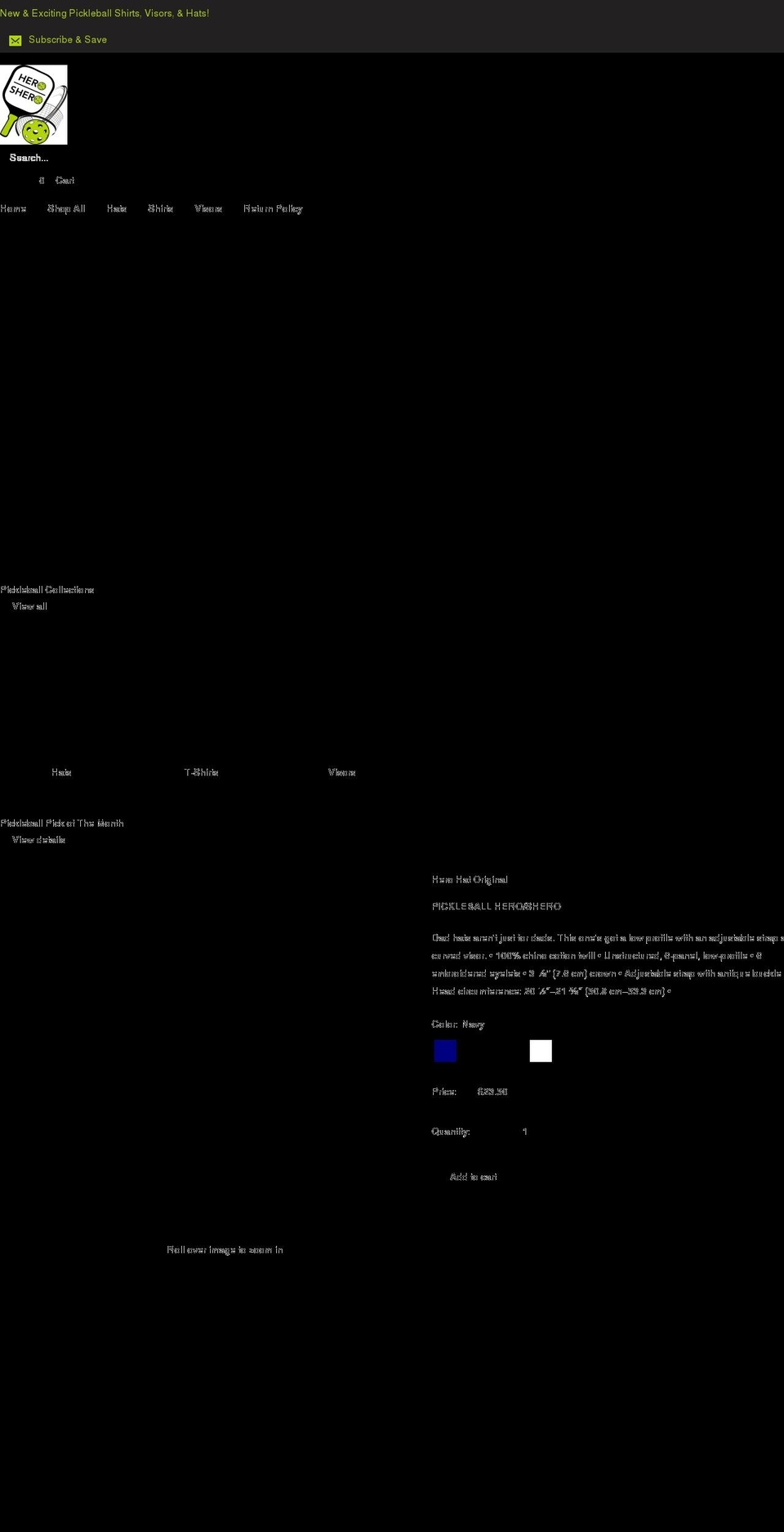 pickleball-hero.com shopify website screenshot