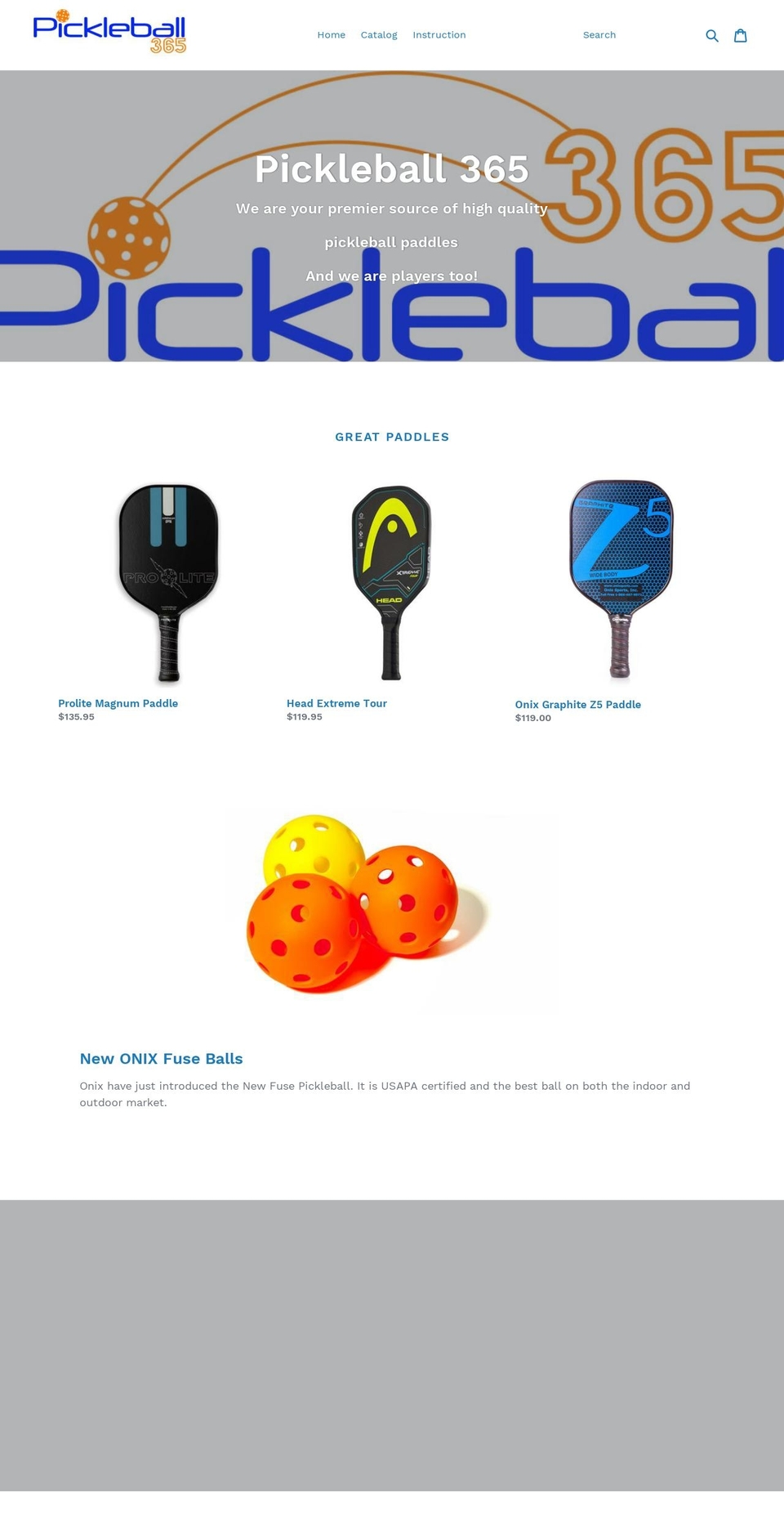 pickleball365.com — Shopify storefront screenshot