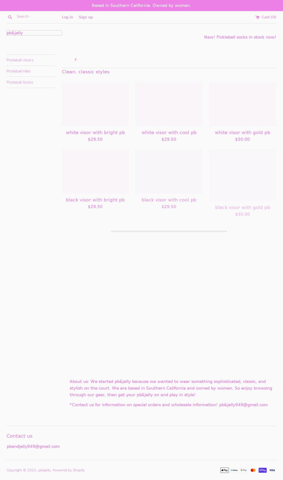 pickleballandjelly.com shopify website screenshot