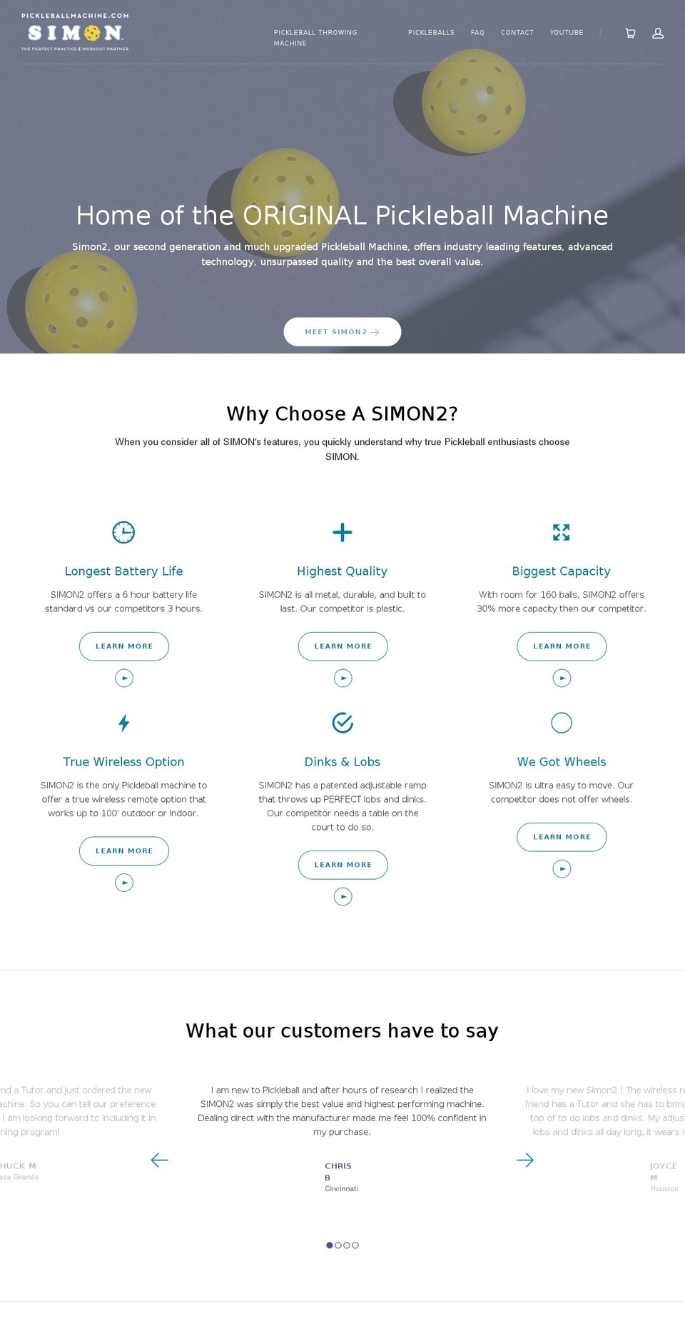 pickleballballmachine.com shopify website screenshot