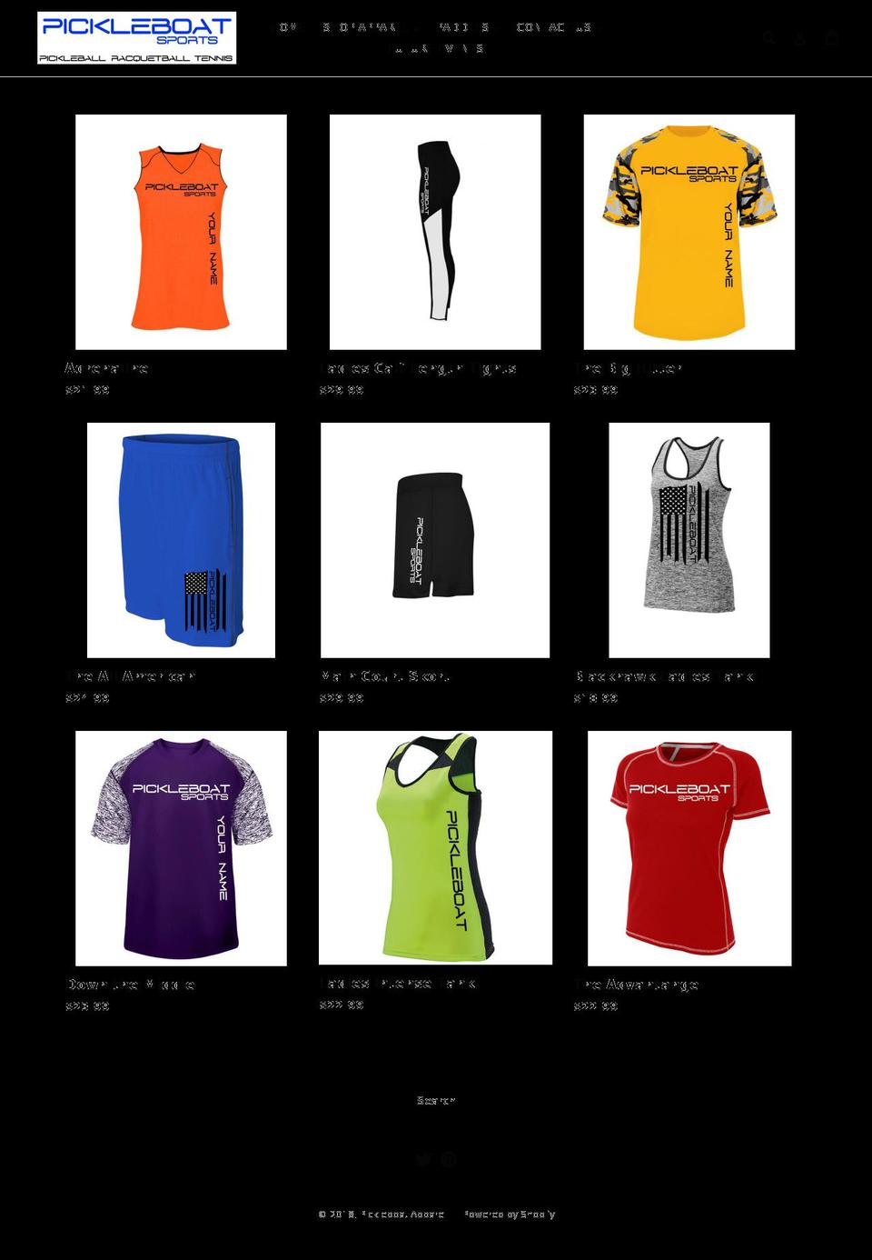 pickleboatapparel.com — Shopify storefront screenshot