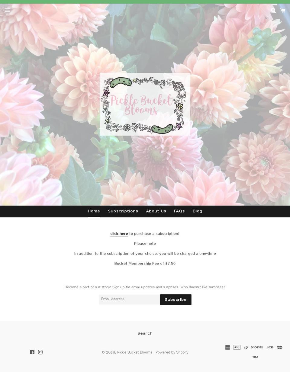picklebucketblooms.com — Shopify storefront screenshot