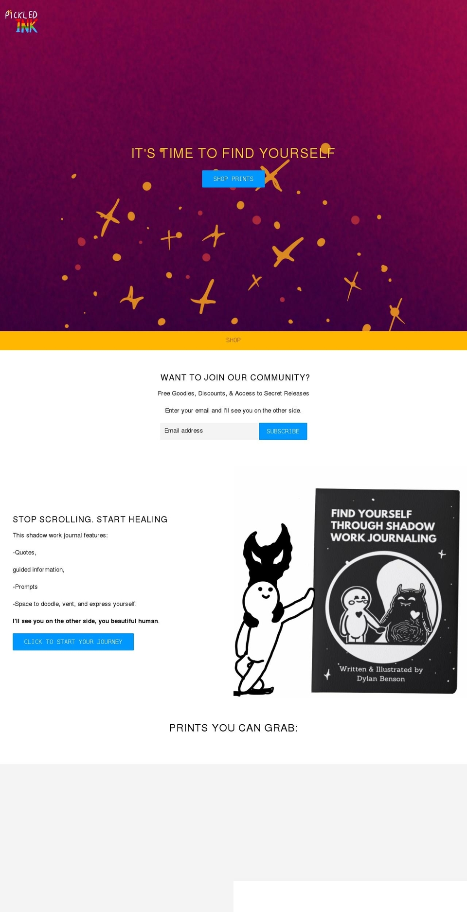 pickledink.net shopify website screenshot