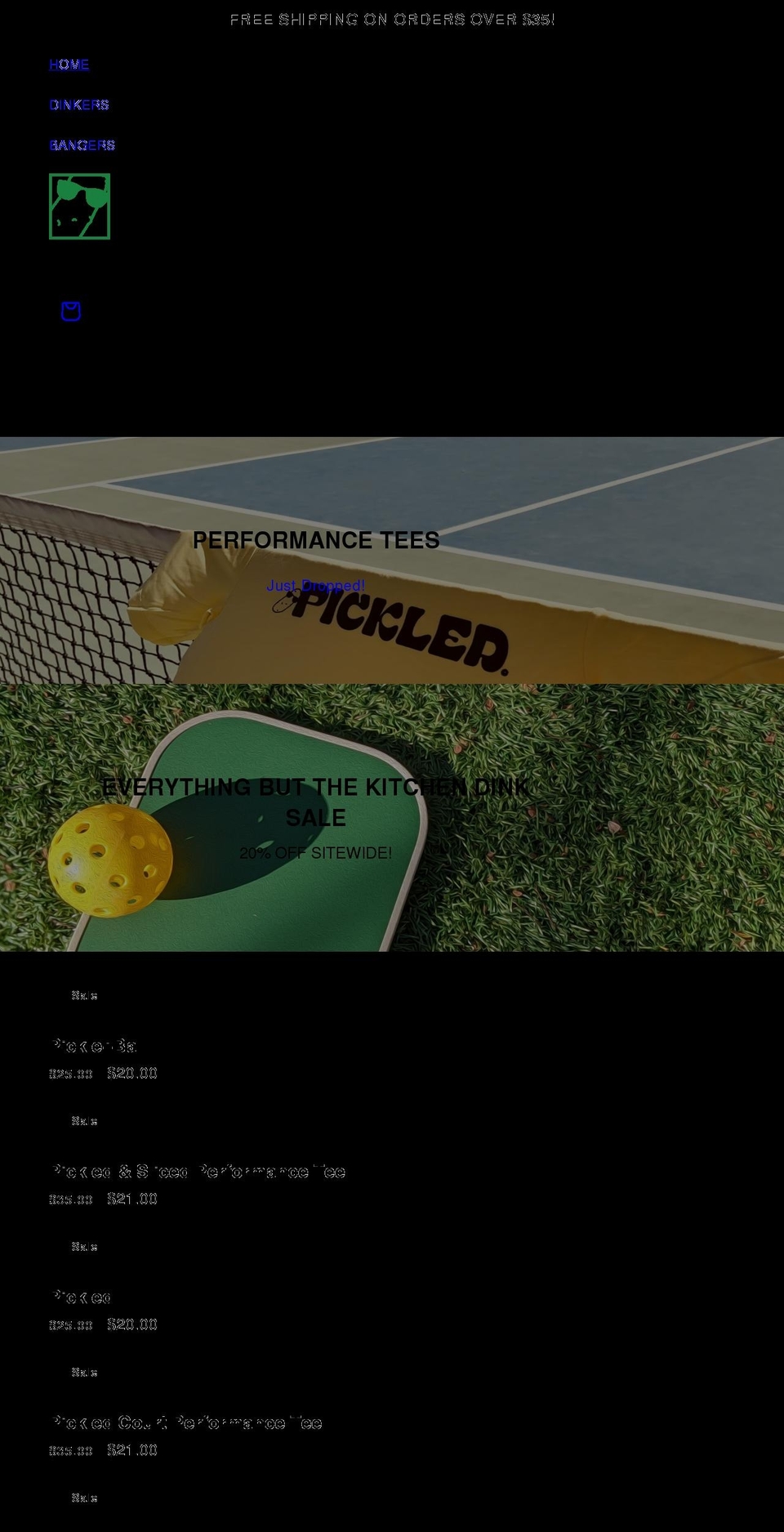 pickledshirts.com shopify website screenshot