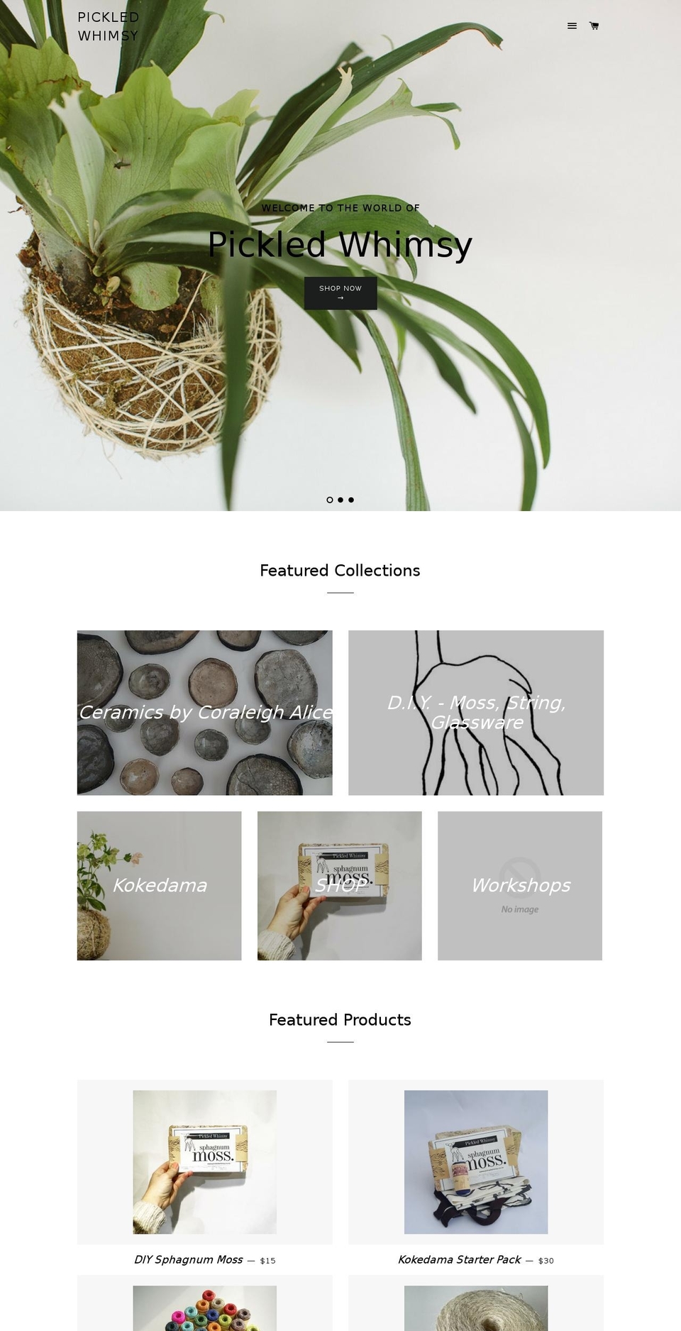 pickledwhimsy.co.nz shopify website screenshot