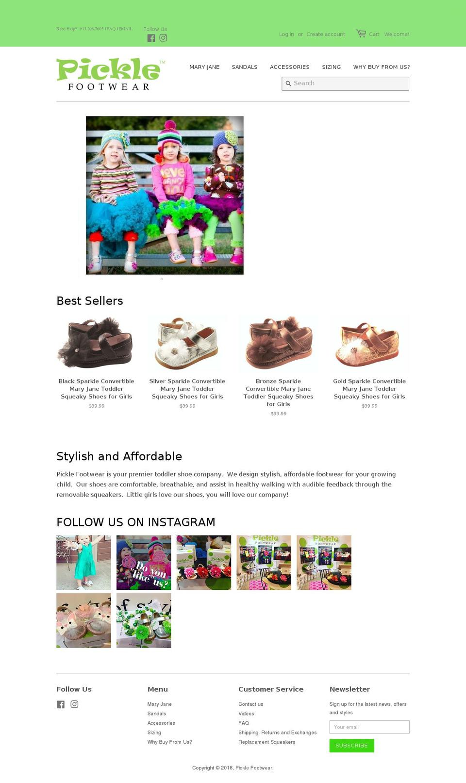picklefootwear.com — Shopify storefront screenshot