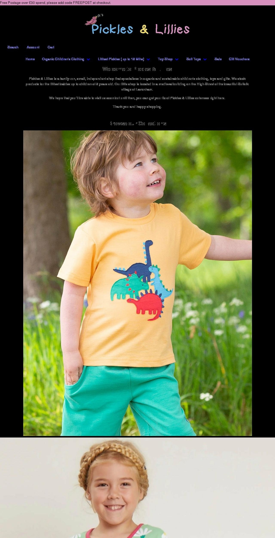 picklesandlillies.co.uk shopify website screenshot